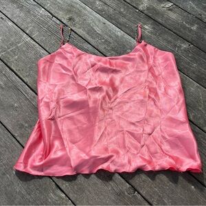 Nicole Miller pink satin camisole w/ beaded straps